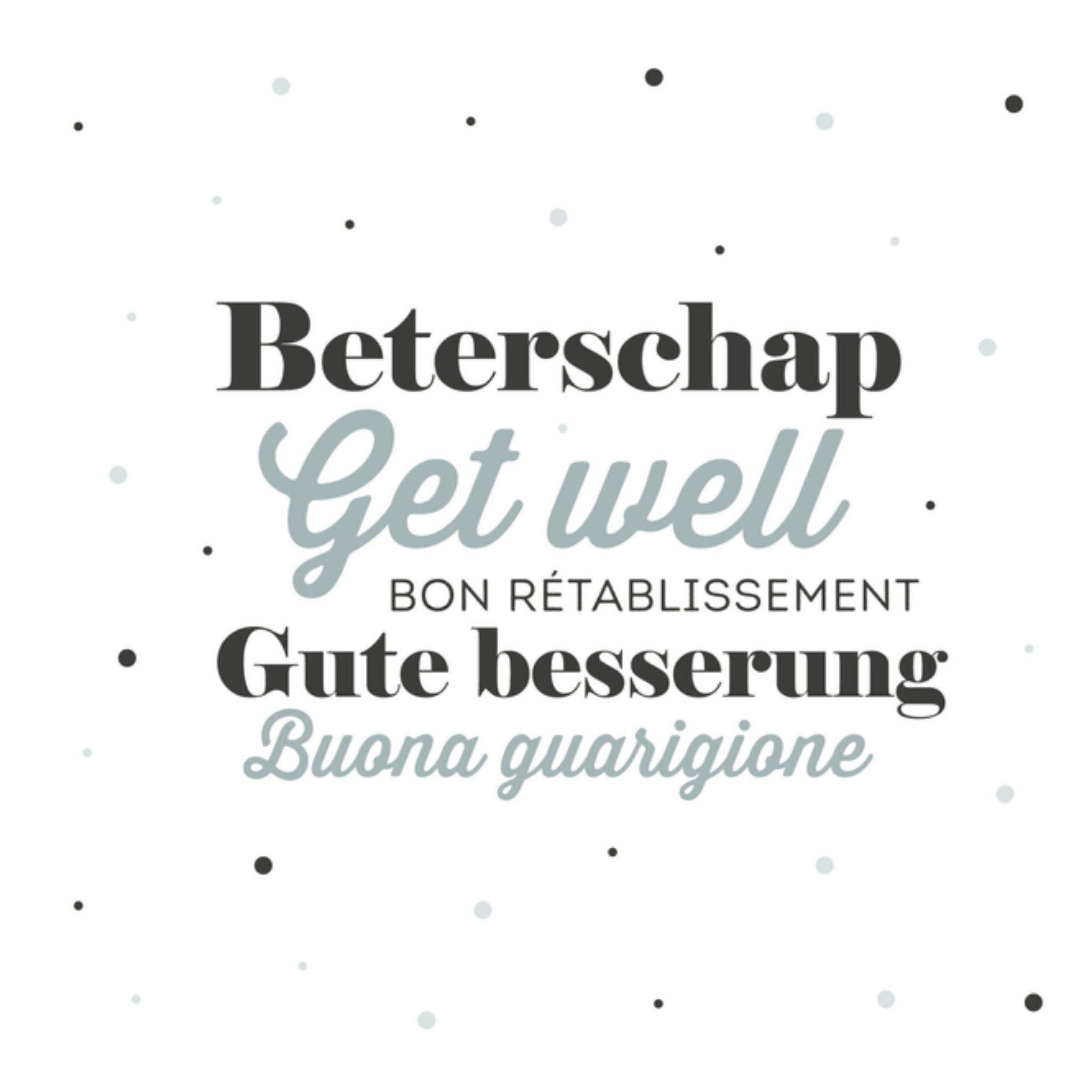 Greetz Beterschapskaart Beterschap, get well soon.. Vierkant