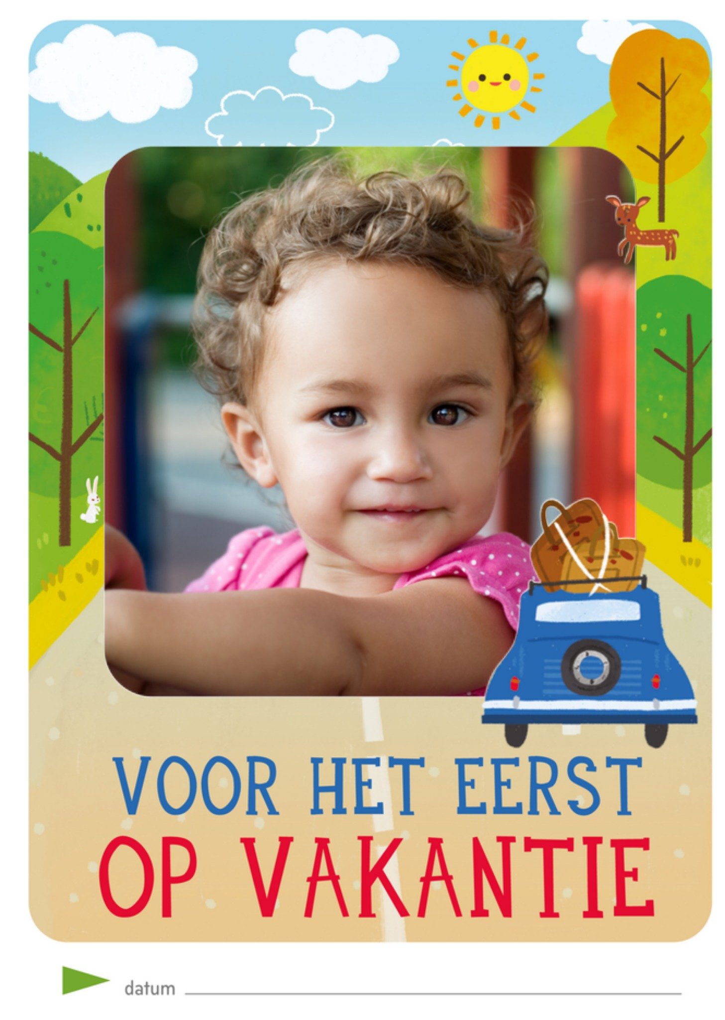 Vakantiekaart eerste vakantie Kaart Milestone