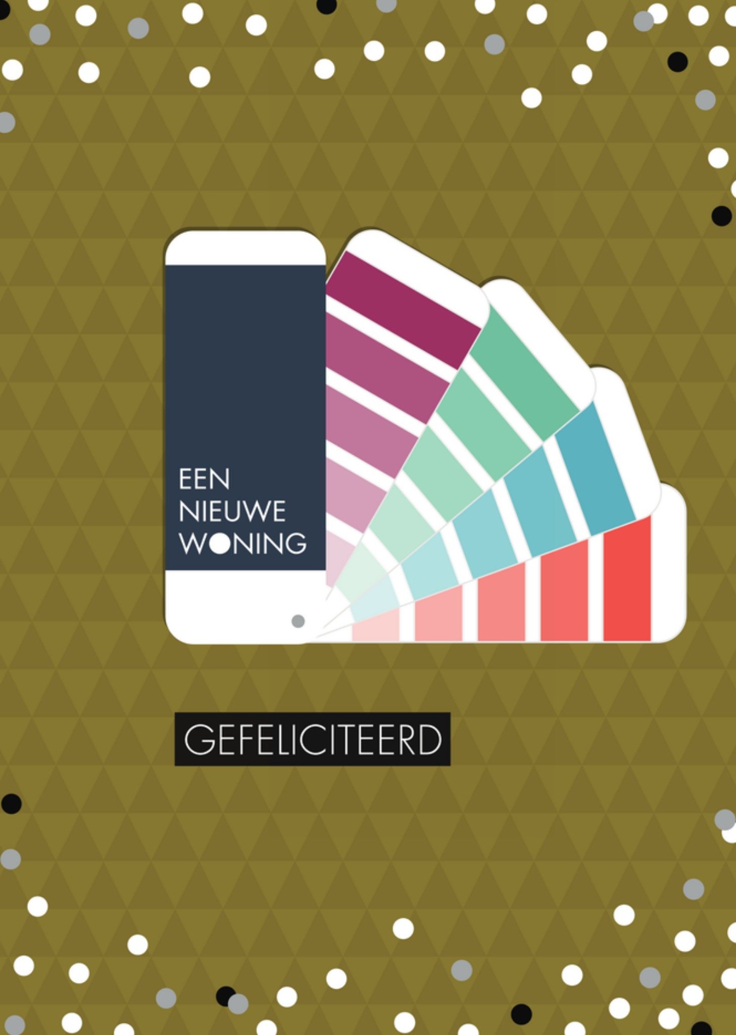 Kaart nieuwe woning Verfstaafjes Stippen Kaart Paperclip