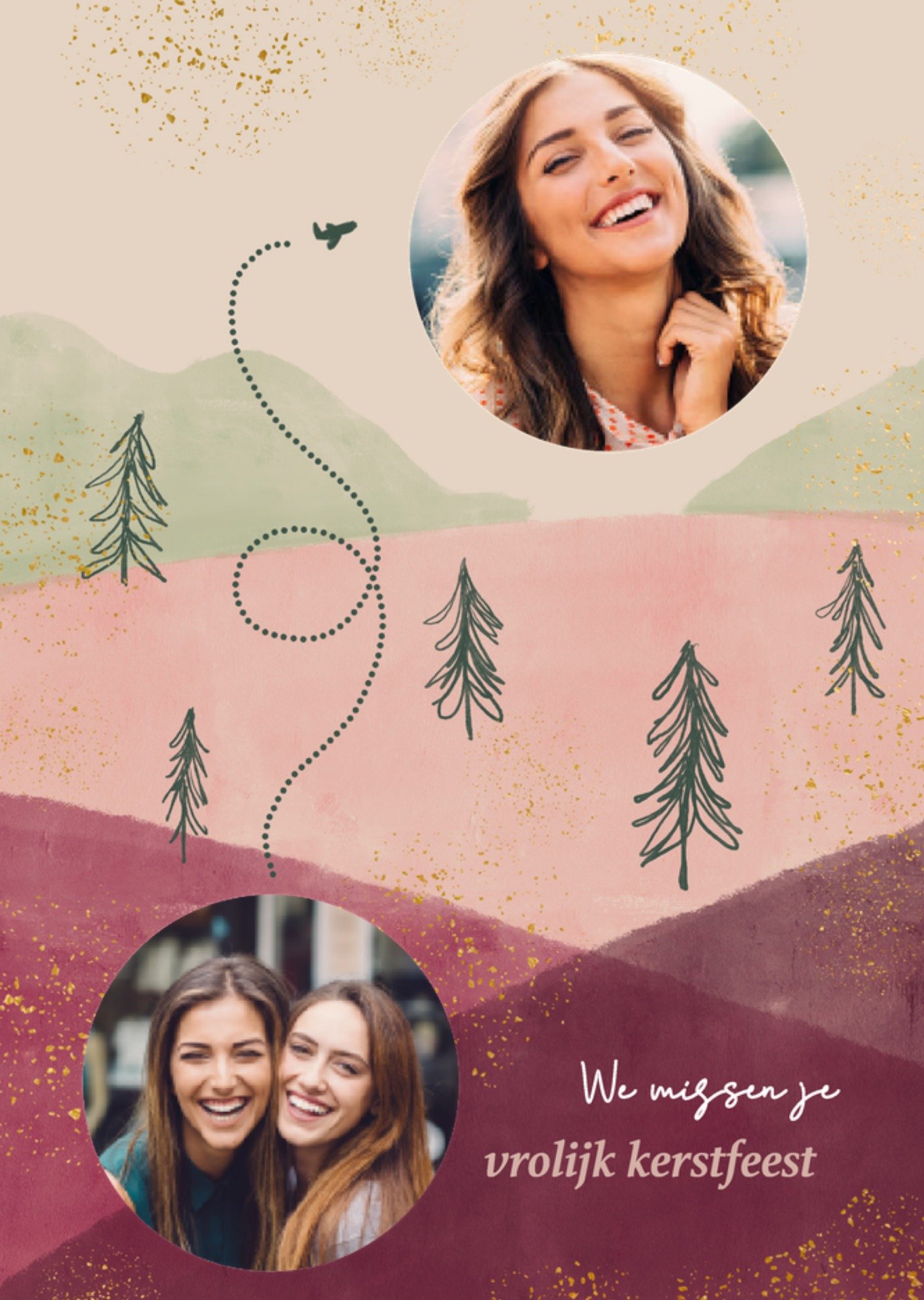 Kerstkaart We missen je Met fotos Greetz