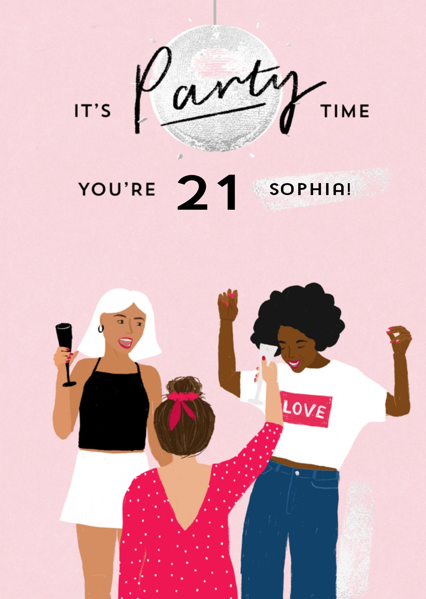 Verjaardagskaart Illustratie met naam Greetz