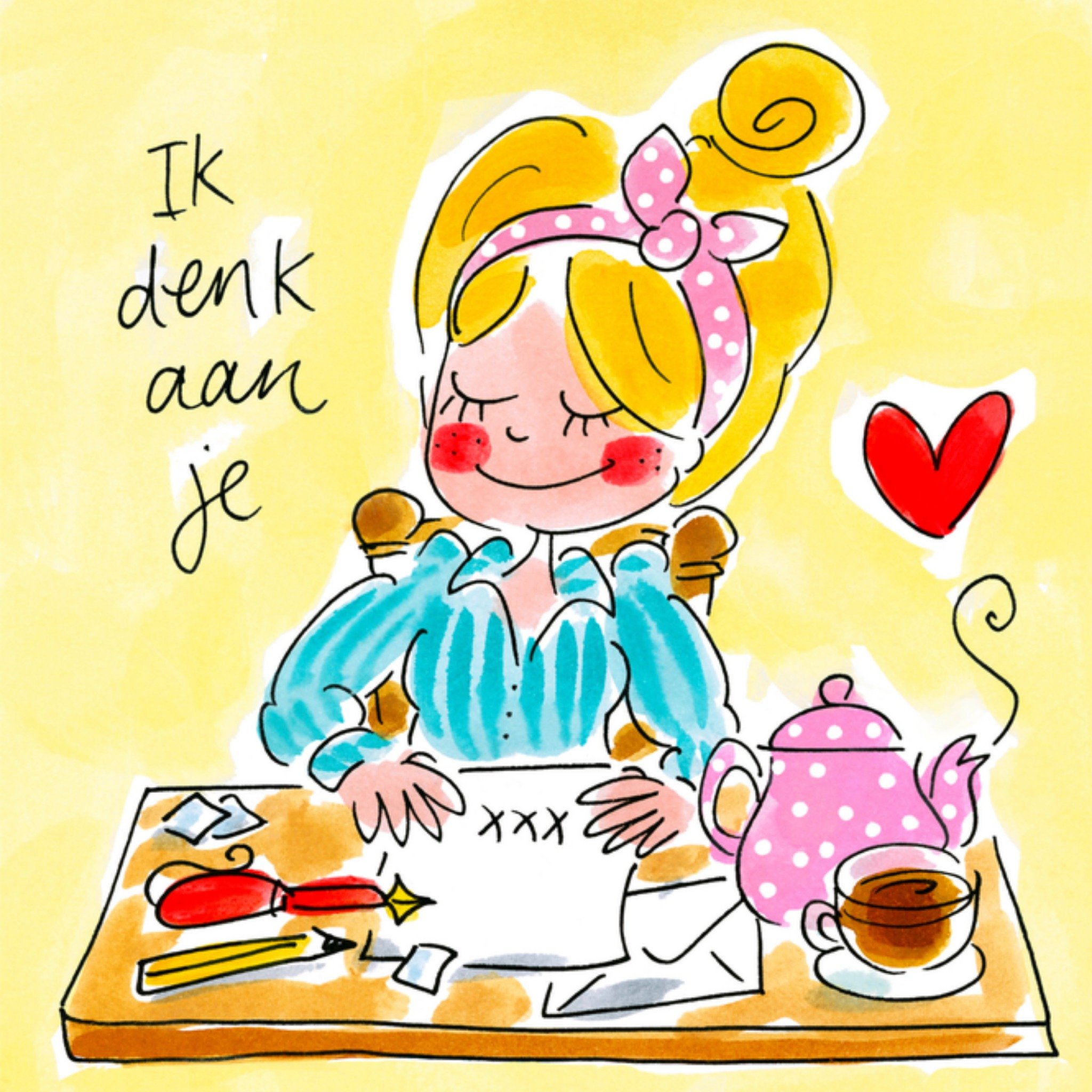 Denken aan kaart Illustratie Vierkante Kaart Blond Amsterdam