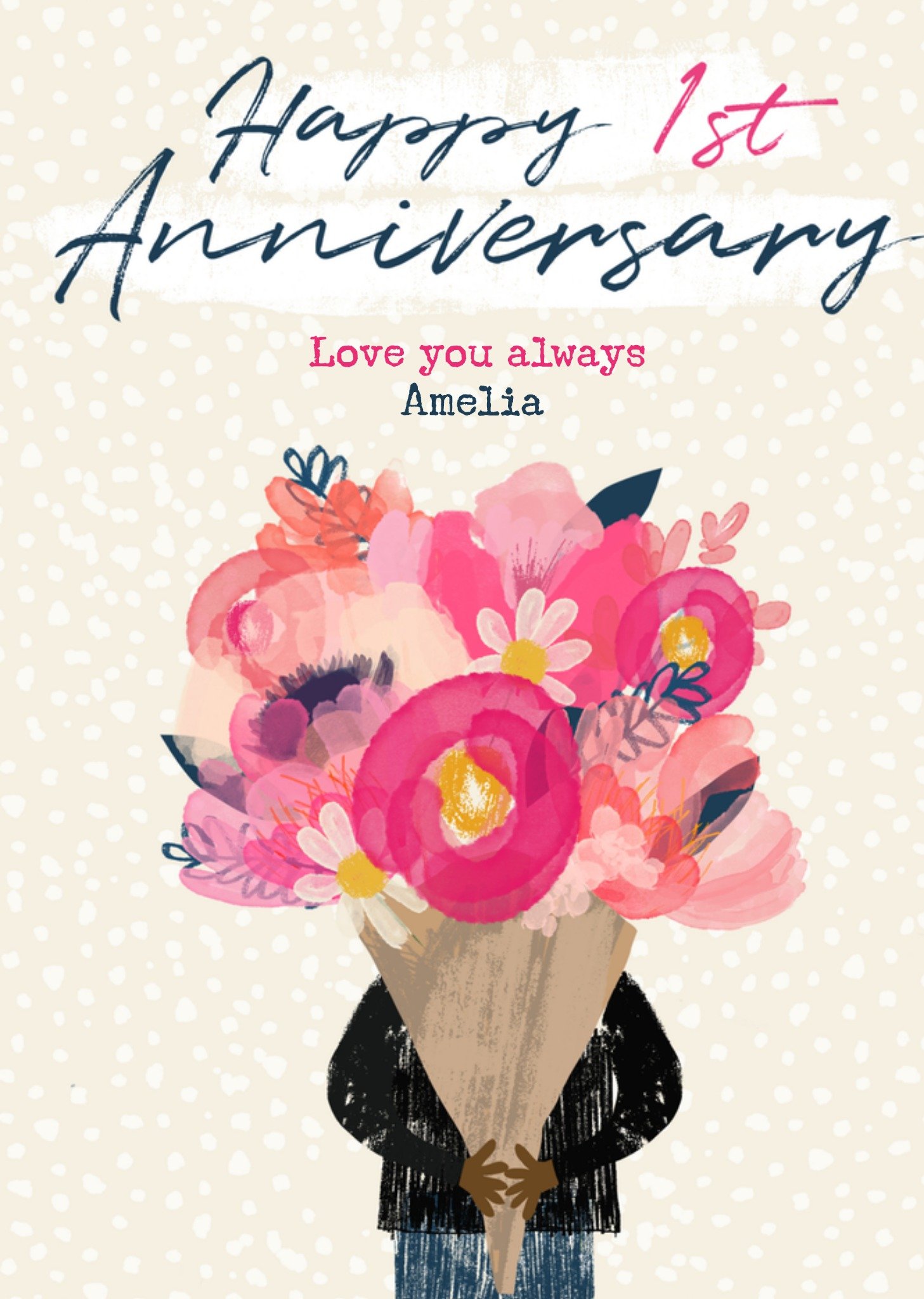 Huwelijksjubileum met aanpasbare naam Greetz