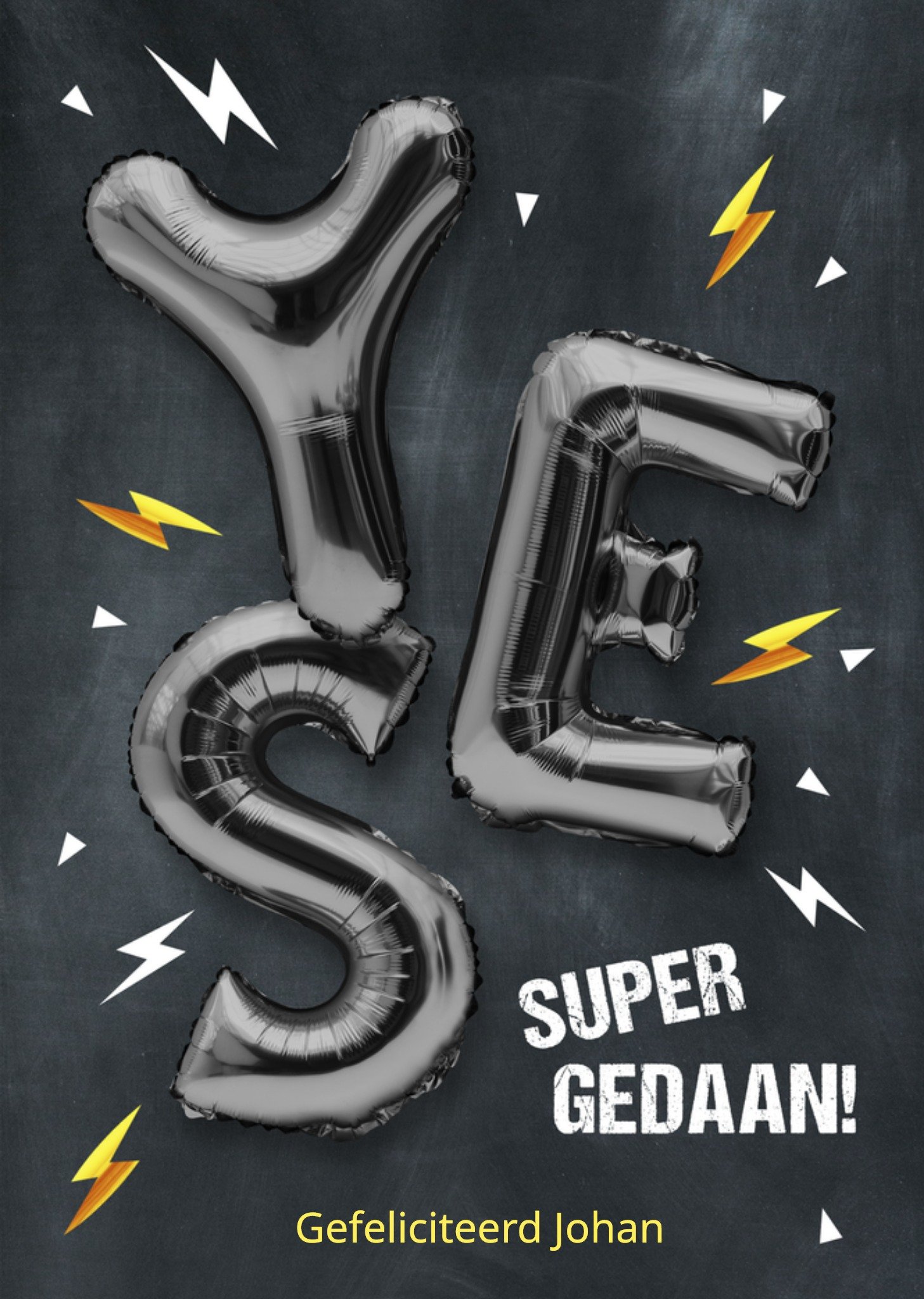 Geslaagd kaart YES ballonnen Kaart Luckz