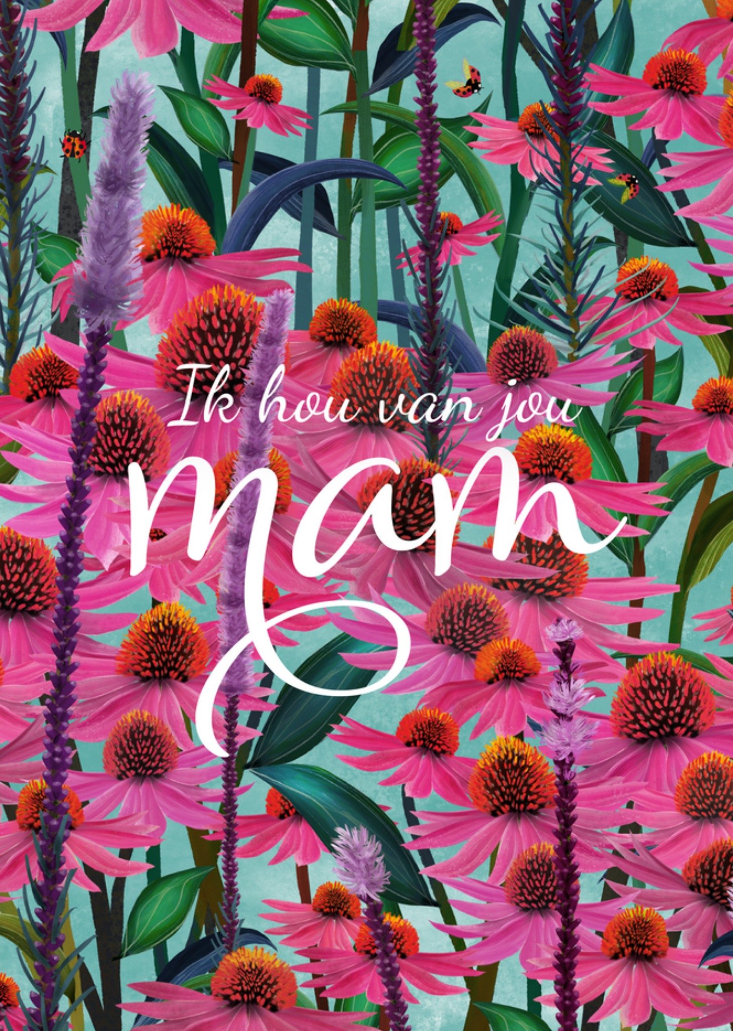 Moederdagkaart bloemen Kaart Fishuals