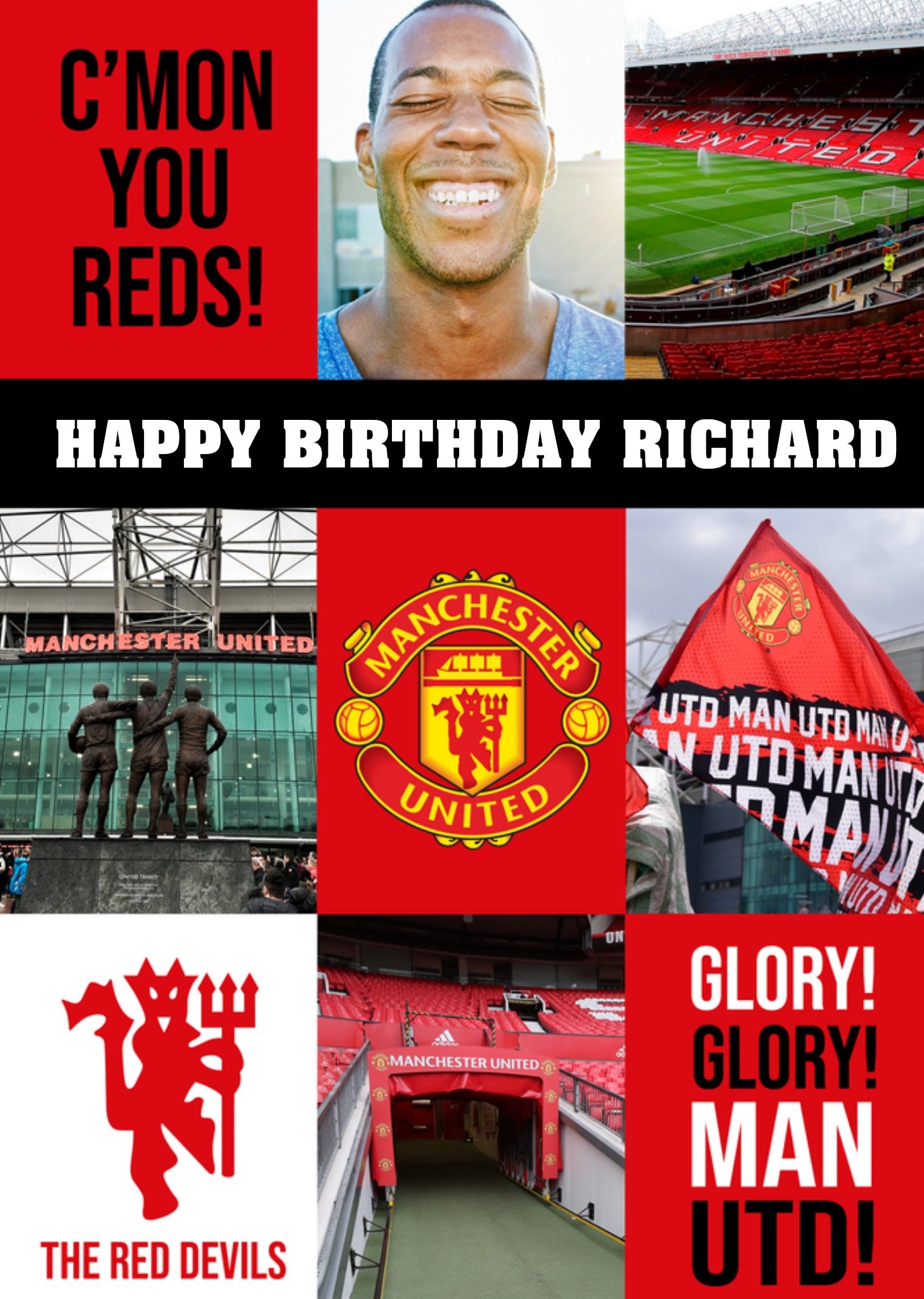Manchester United - Verjaardagskaart - The Red Devils - Met foto
