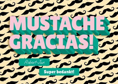 Love Repeat | Bedankt kaart | Muchas! Nee, Moustache Gracias!