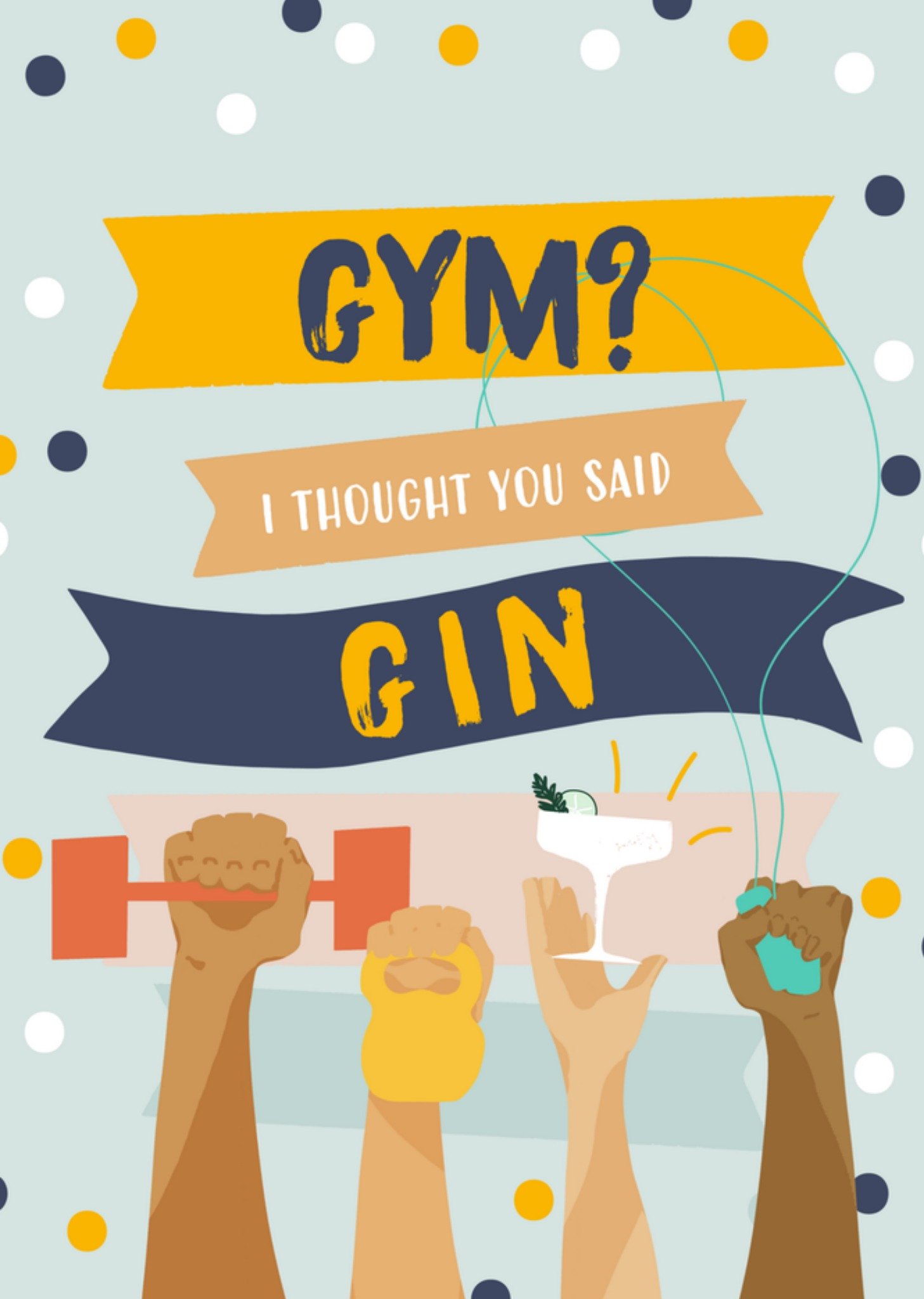 Verjaardagskaart gym gin Greetz