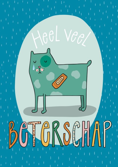 Funny Side Up | Beterschapskaart | Kat