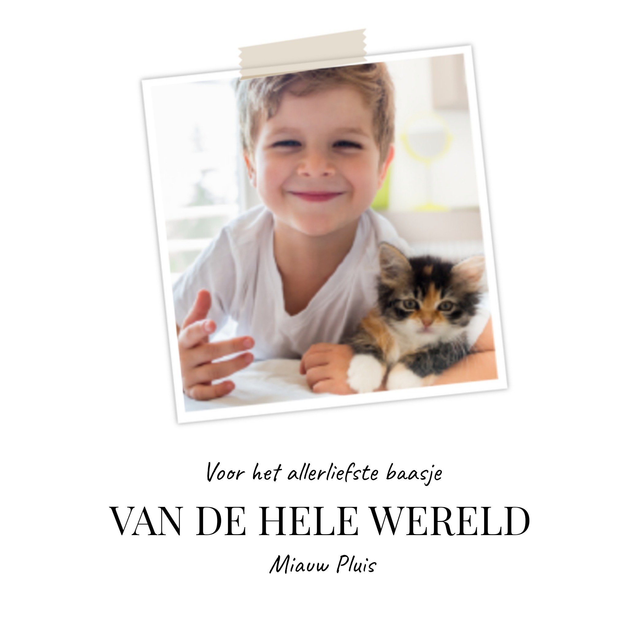 Greetz Dierendag kaart fotokaart met naam Vierkant