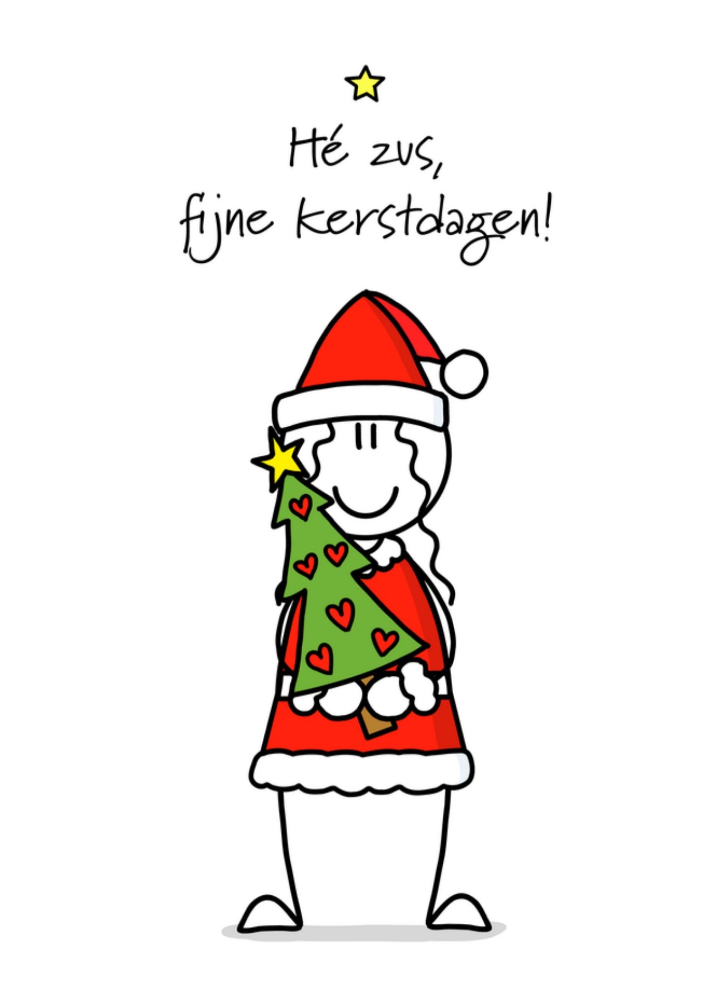 Kerstkaart Zus YH Tekent