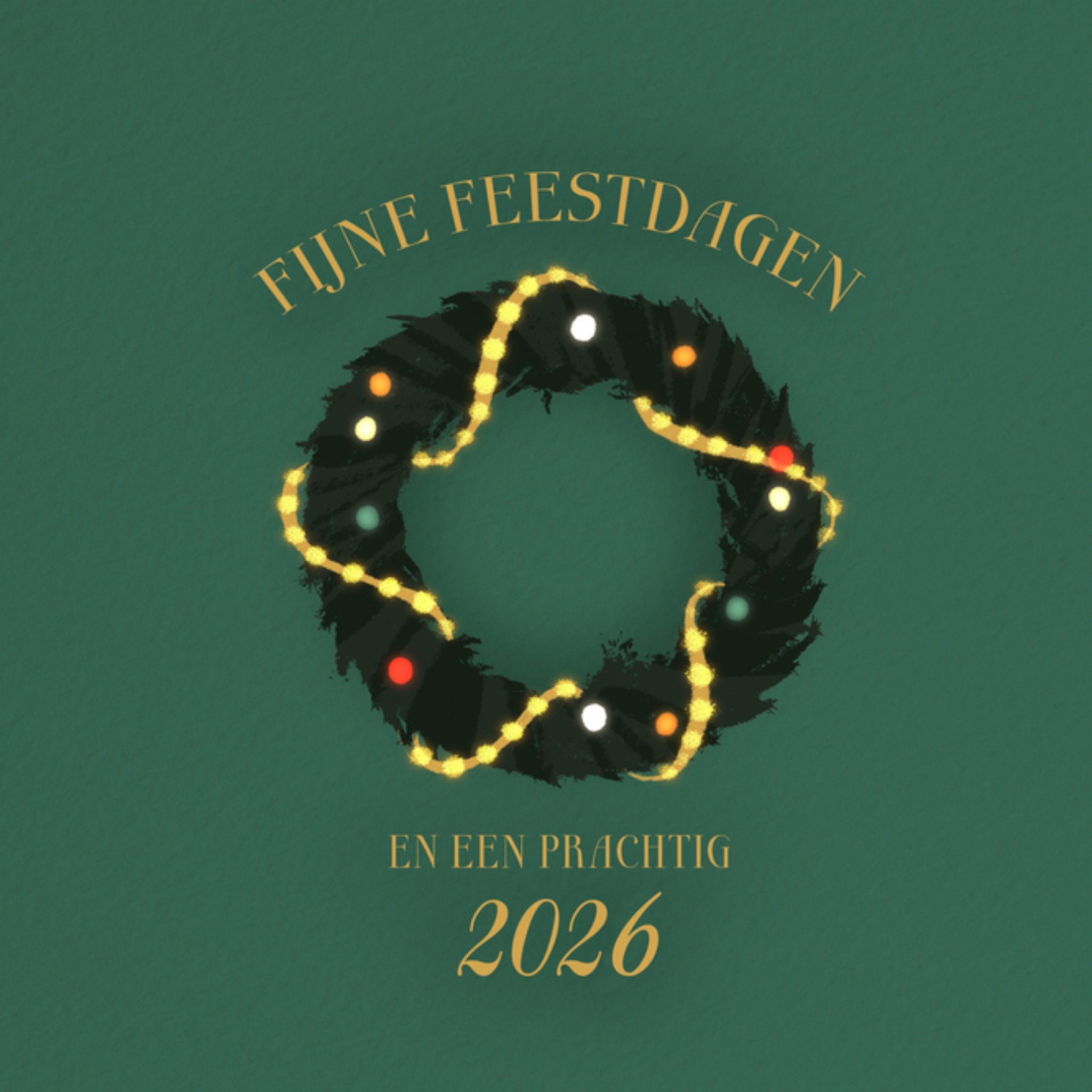 Greetz Kerstkaart 2026 krans Vierkant