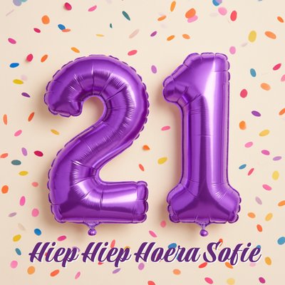 Greetz | Verjaardagskaart | 21 hiep hiep hoera