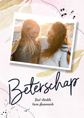 Luckz | Beterschapskaart | Beterschap veel sterkte + foto