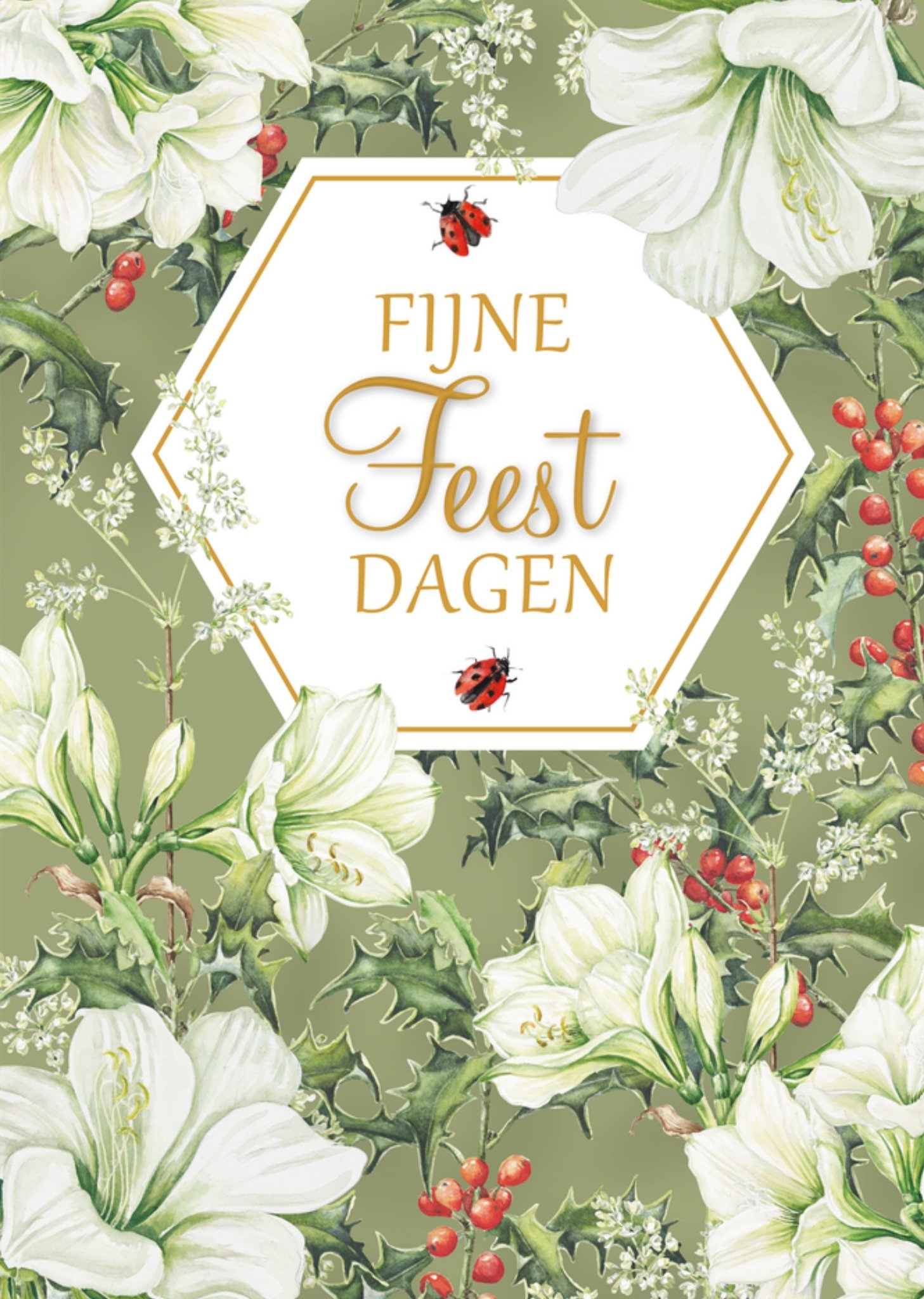 Kerstkaart Traditionele aquarel Janneke Brinkman