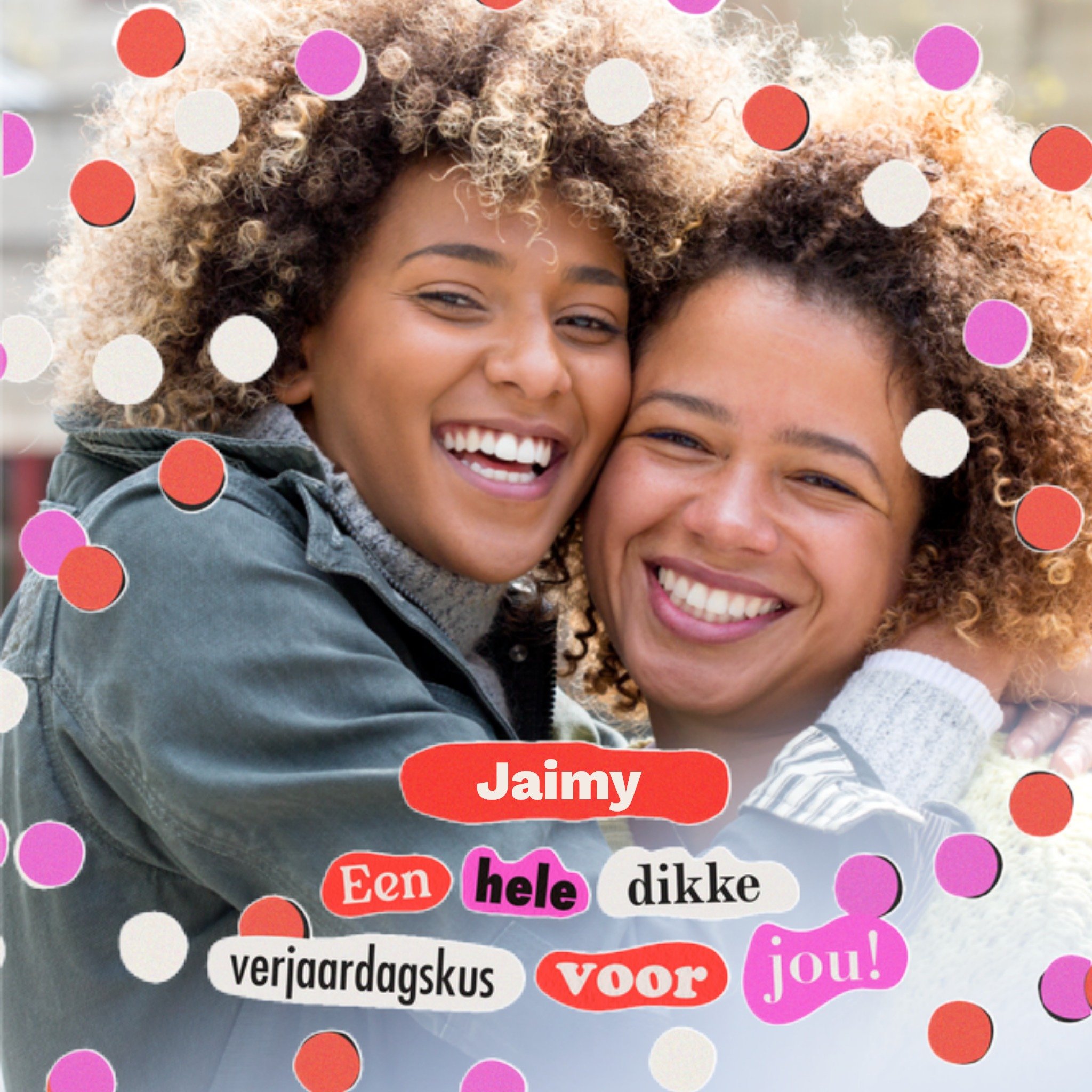 Greetz Verjaardagskaart Met foto Verjaardagskus Vierkant