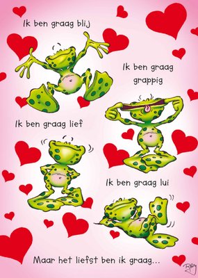 Maar Het Liefst Ben Ik Graag Geïllustreerde Kikkers Liefde Kaart