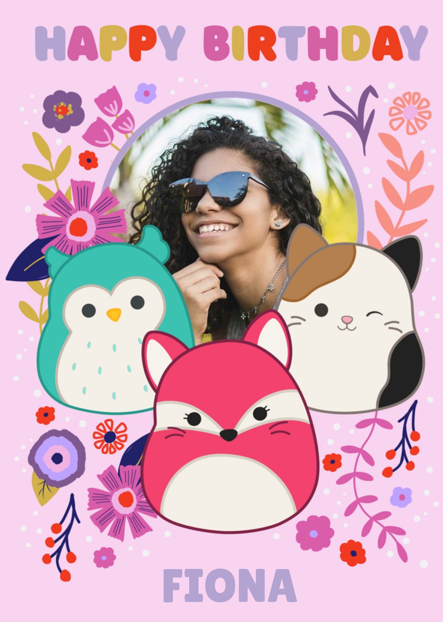 Greetz Danilo Verjaardagskaart Squishmallows Happy Birthday Aanpasbare foto enn tekst Standard Card