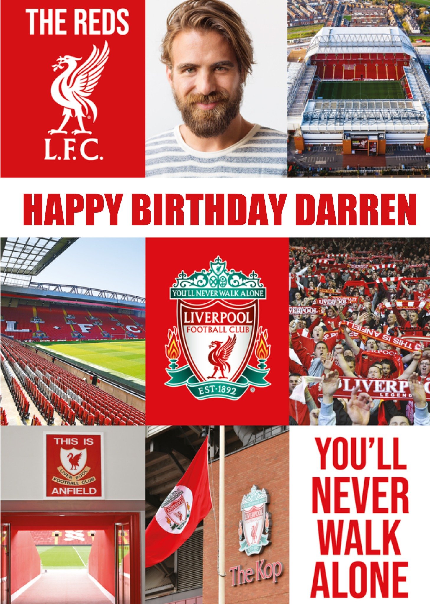 Liverpool F.C. - Verjaardagskaart - You'll never walk alone - Met foto
