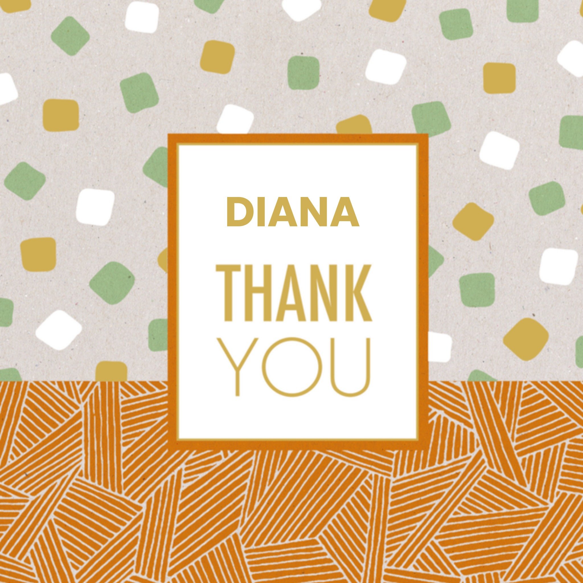 Bedankkaart met naam Thank you Vierkante Kaart Paperclip