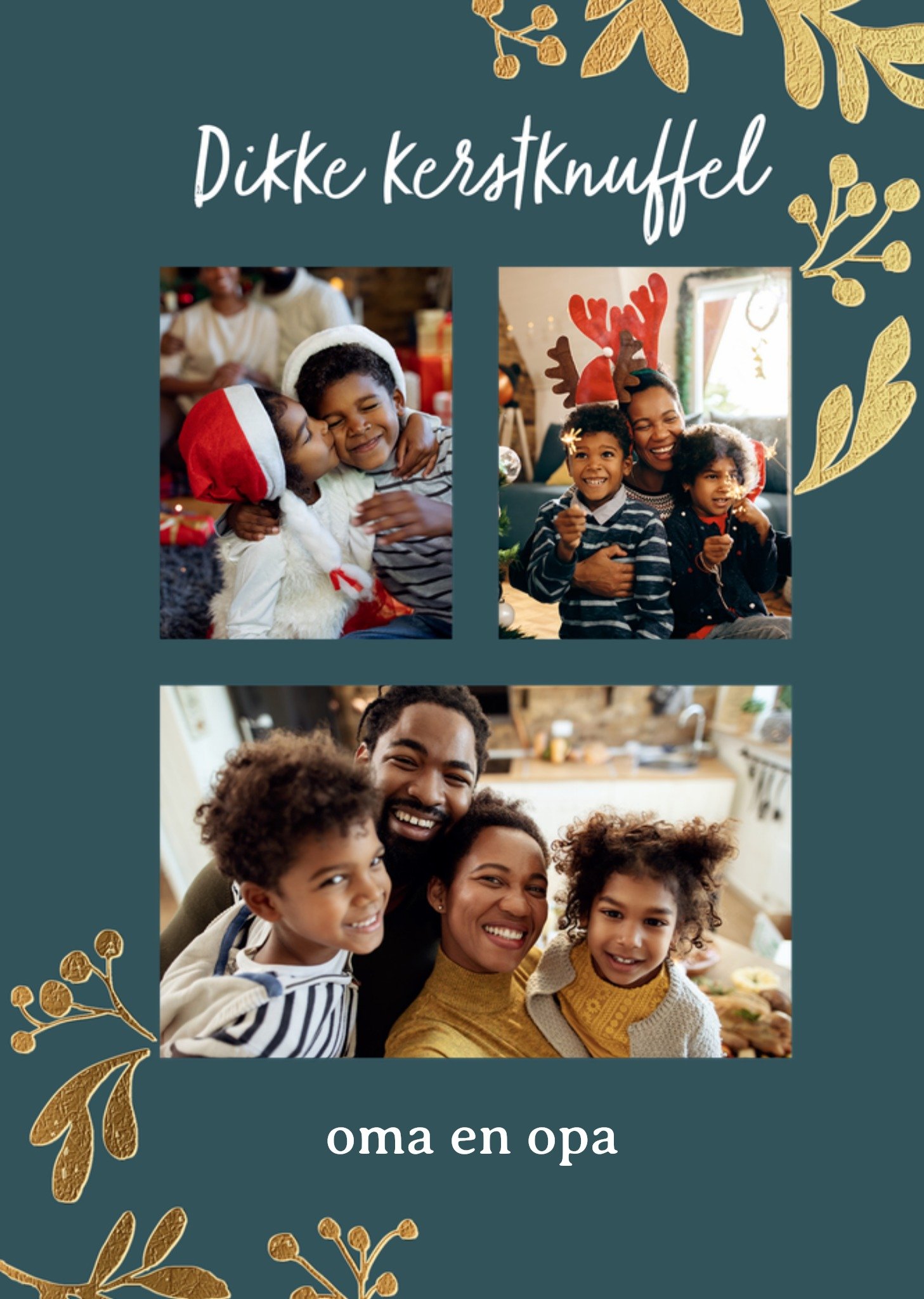 Kerstkaart Dikke Kerstknuffel Aanpasbare Foto Enn Tekst Greetz