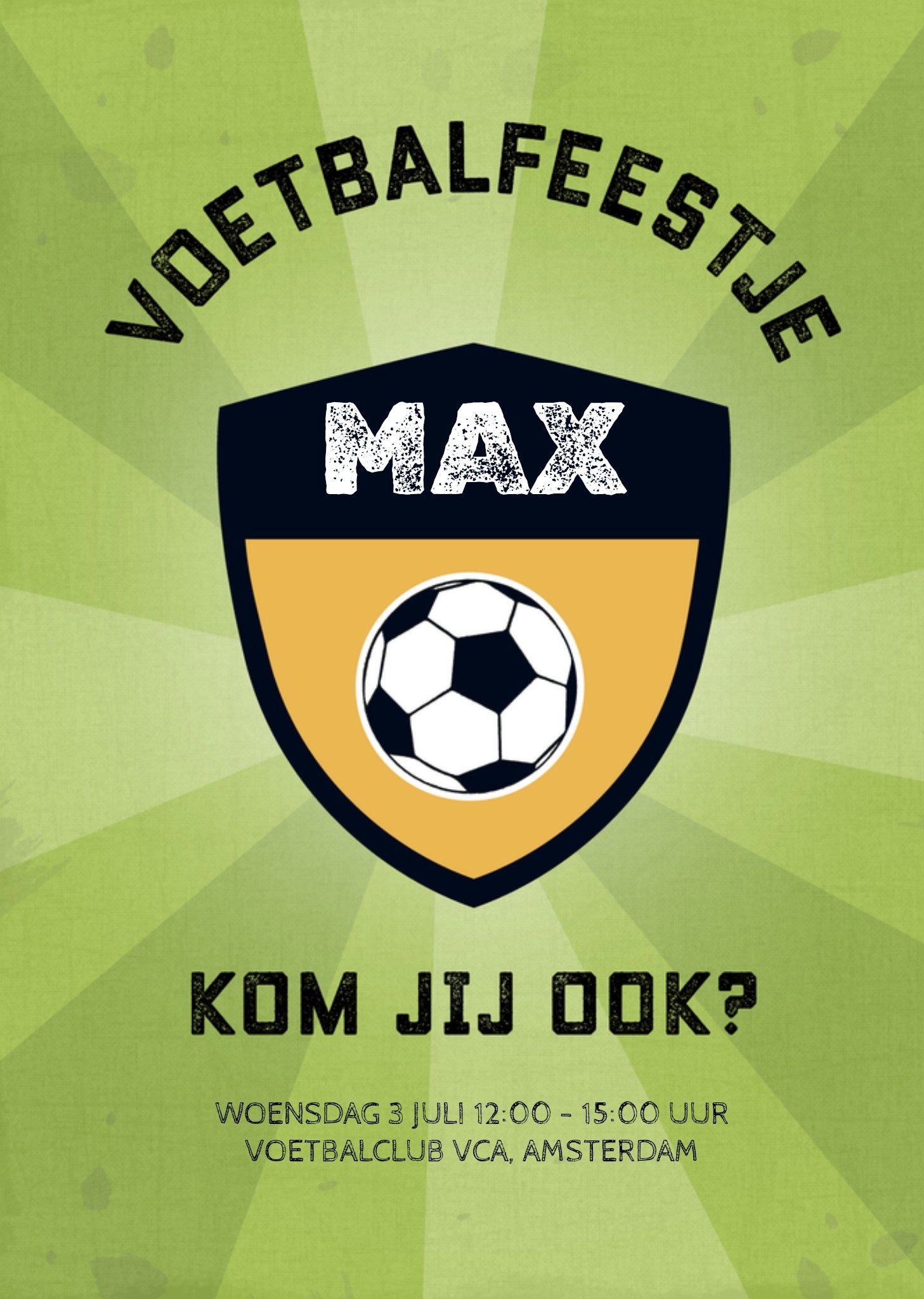 Kinderfeestje Voetbal Kaart Greetz