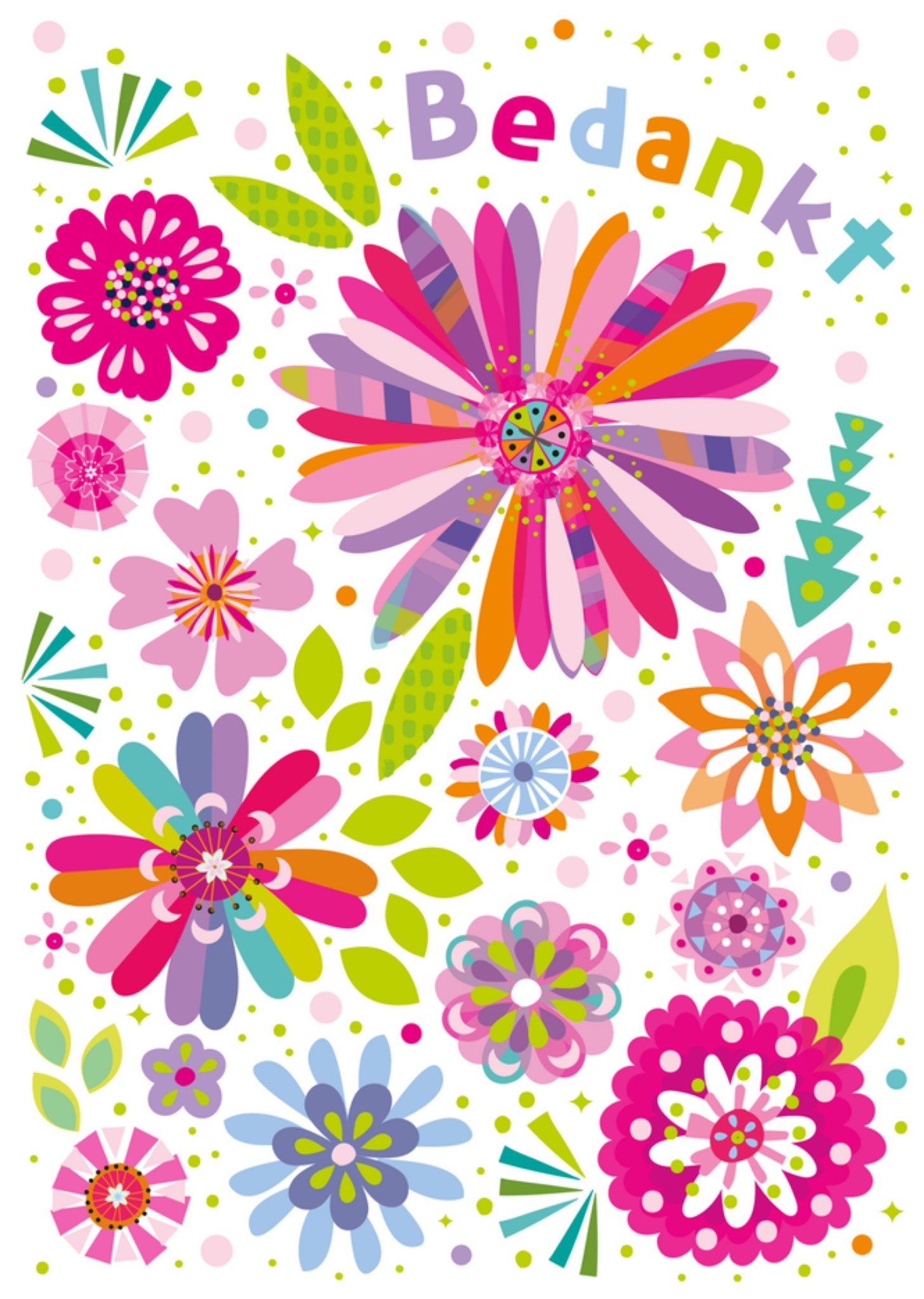 Bedanktkaart Bloemen Kaart Paperclip