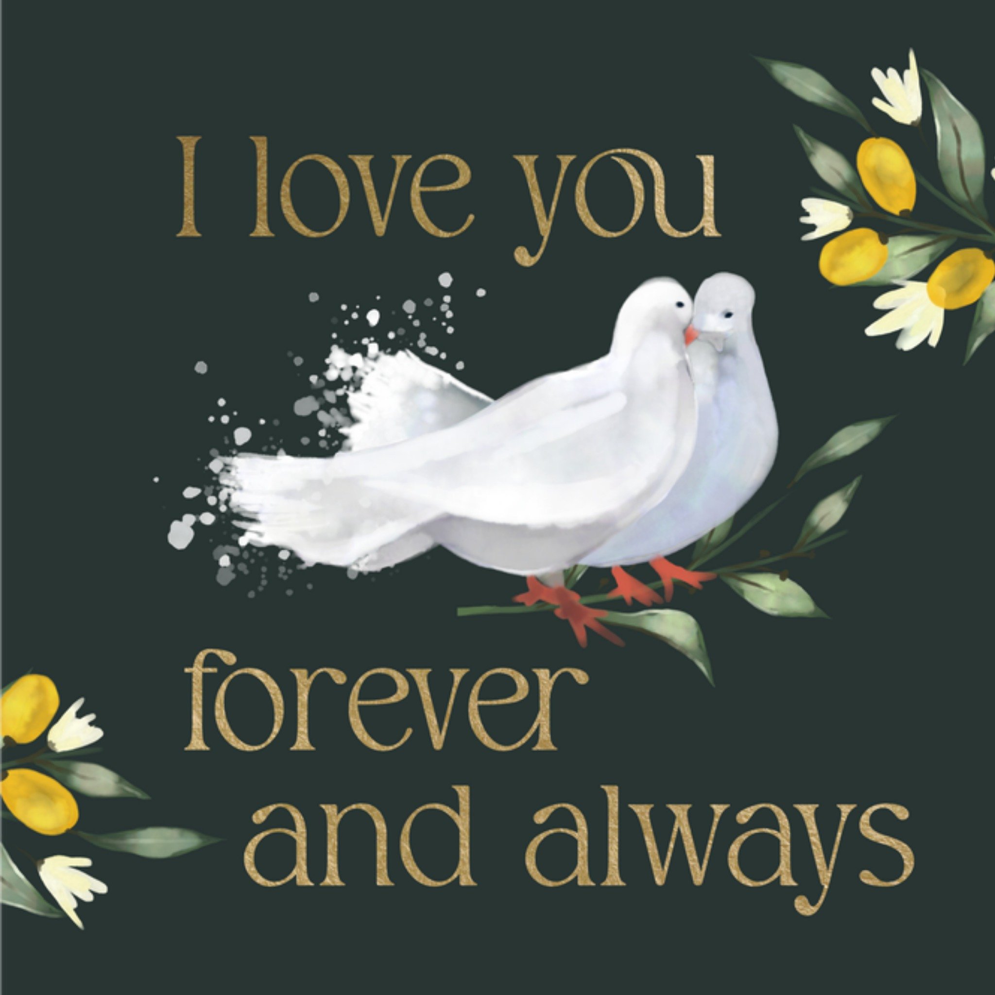 Greetz Valentijnskaart Witte duiven Vierkant