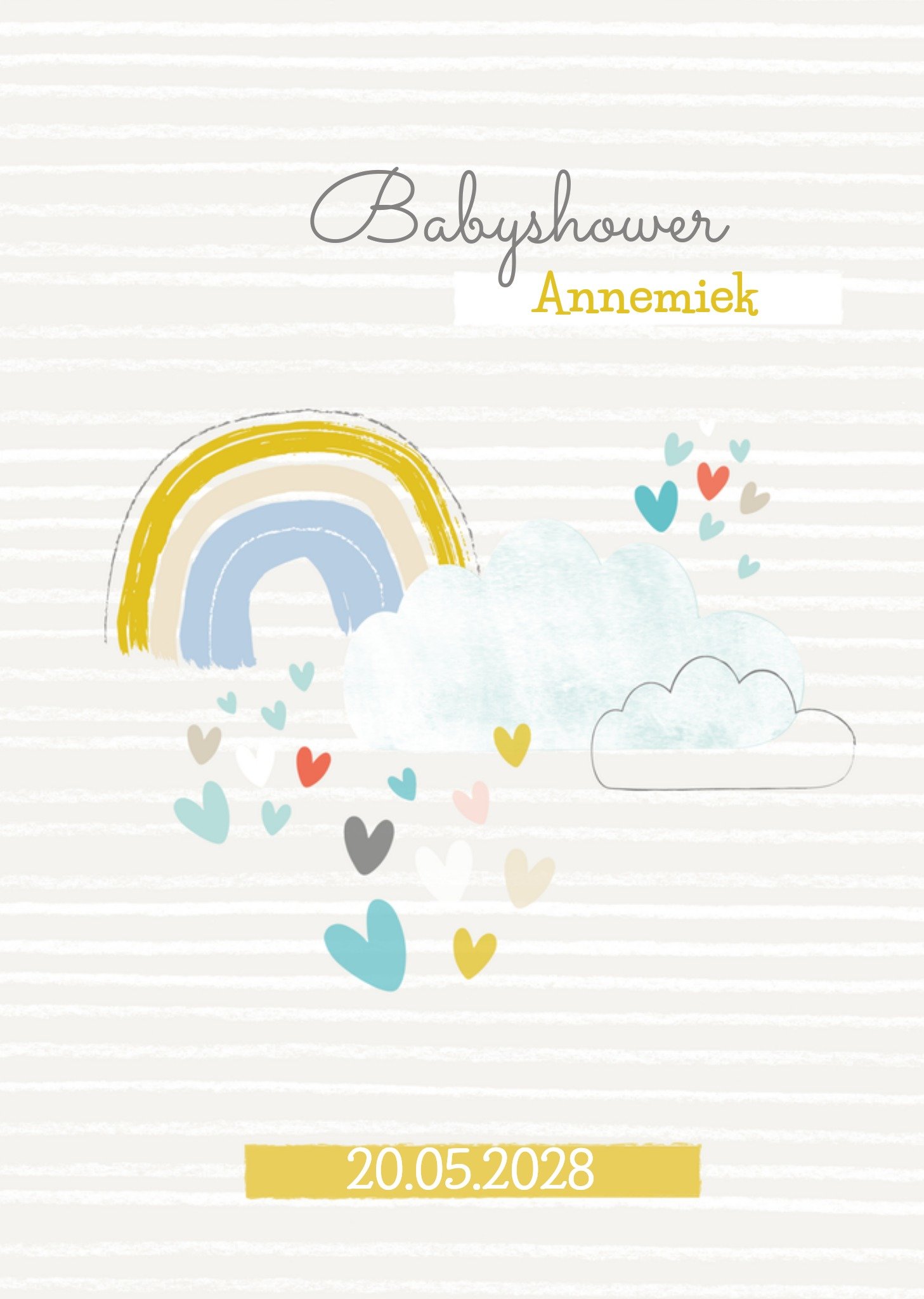 Babyshower met naam Kaart TMS
