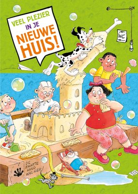 Veel Plezier In Je Nieuwe Huis Geïllustreerd Zandkasteel Kaart