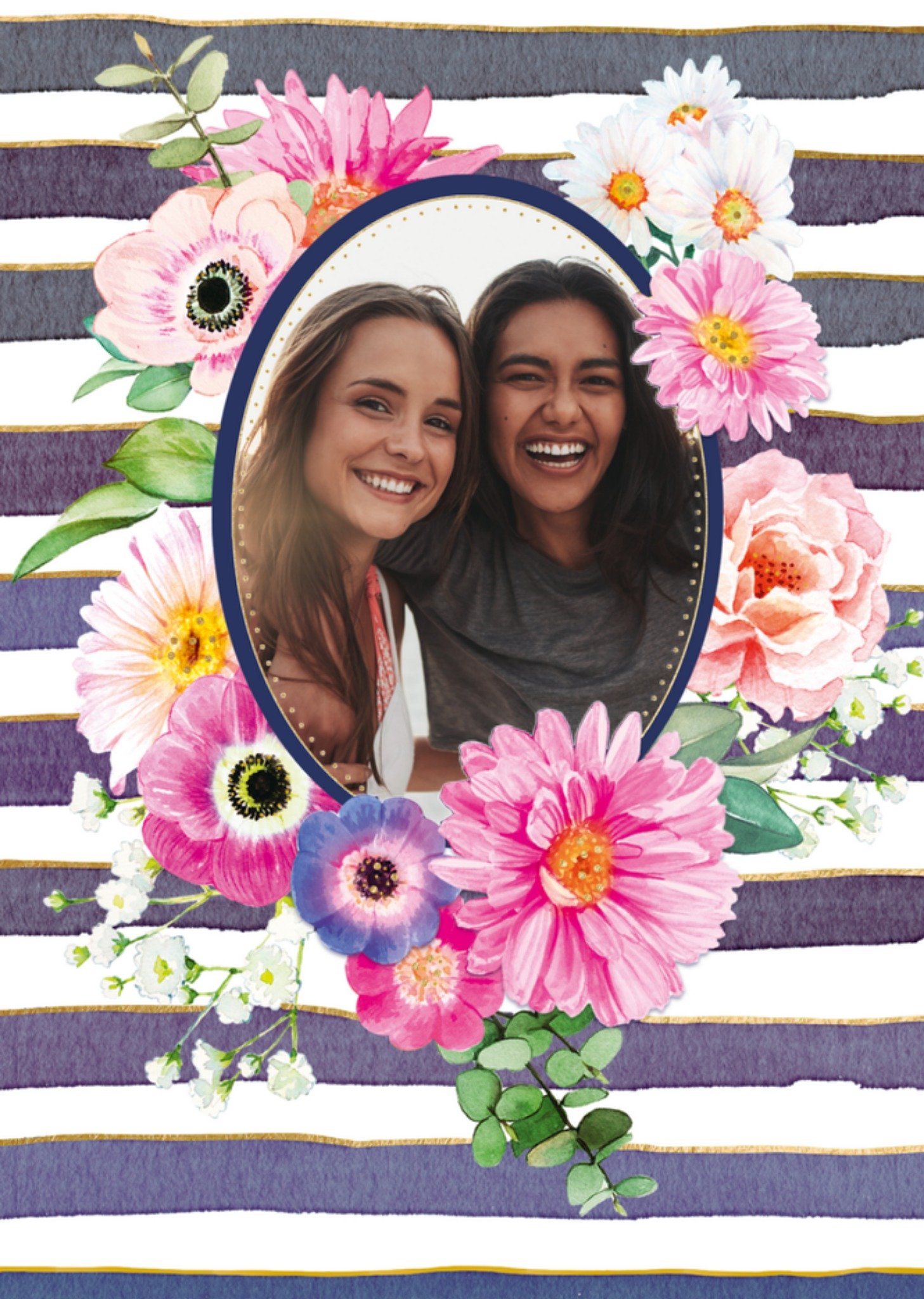 Verjaardagskaart Met foto Bloemen Kaart TMS