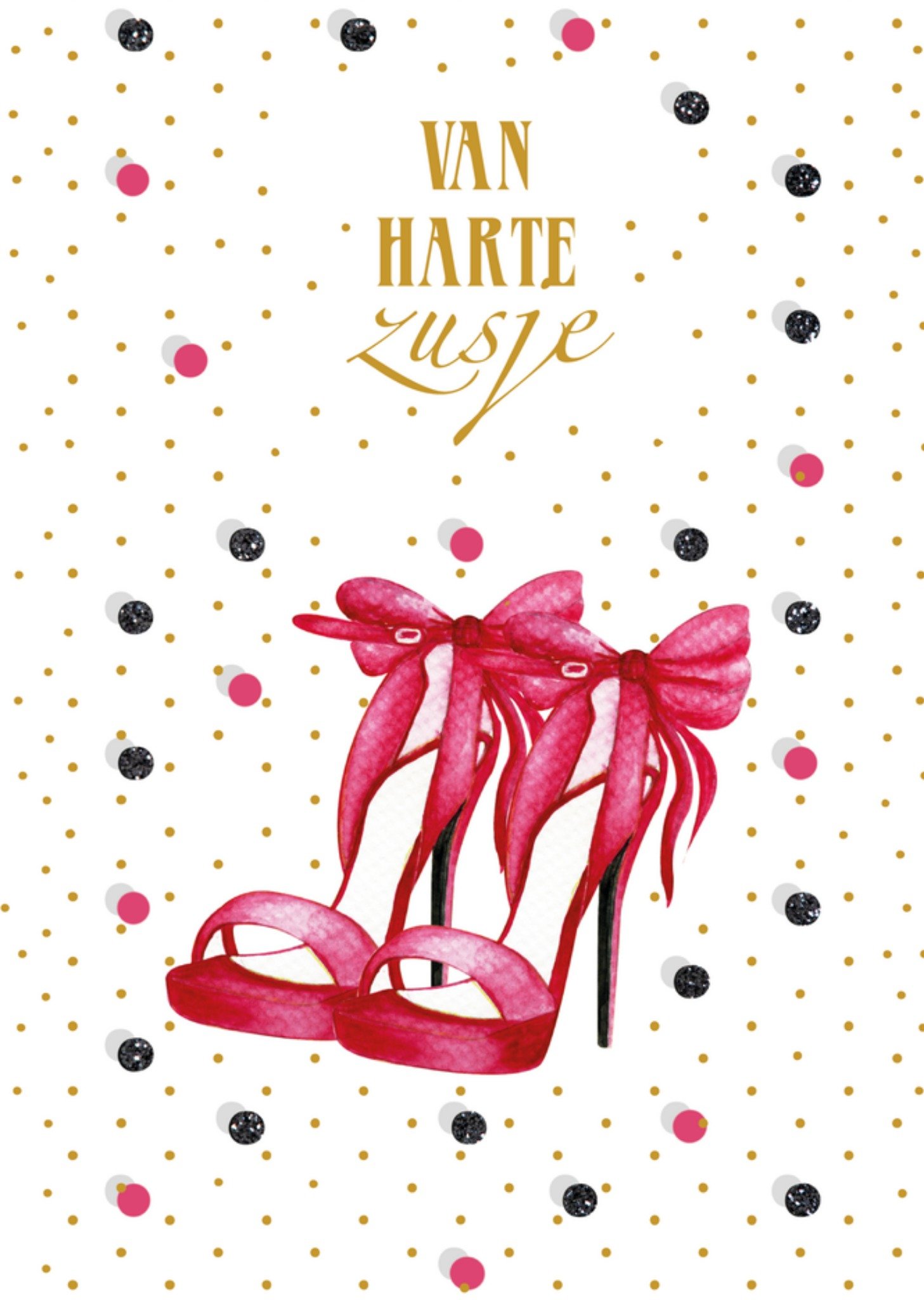 Verjaardagskaart Roze hakken Kaart Paperclip