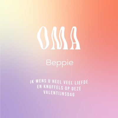 Greetz | Valentijnskaart | Golvende typografie | Oma