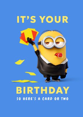 Minions Grappige Scheidsrechter Verjaardag Kaart