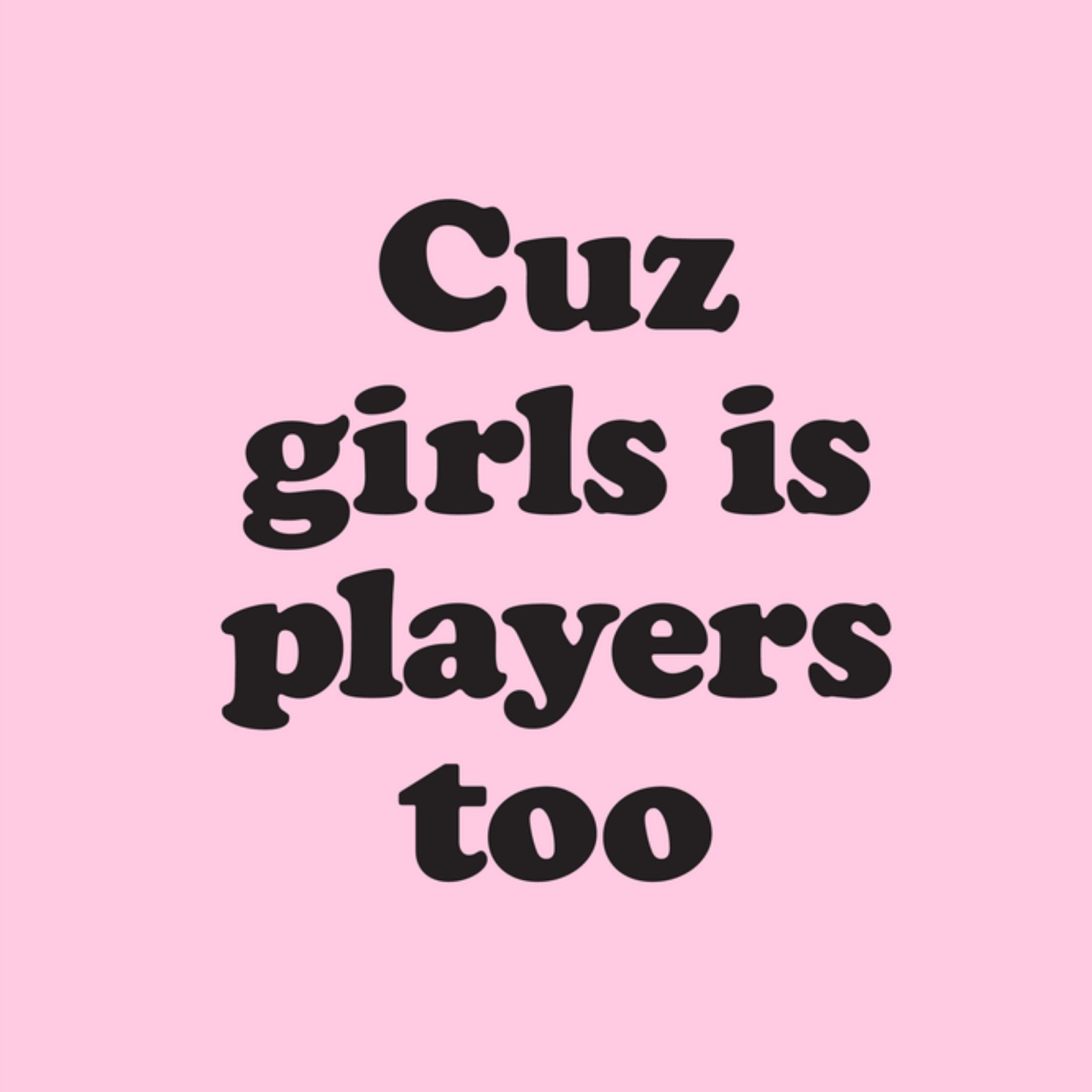 Greetz Zomaar kaart Girls is players too Vierkant