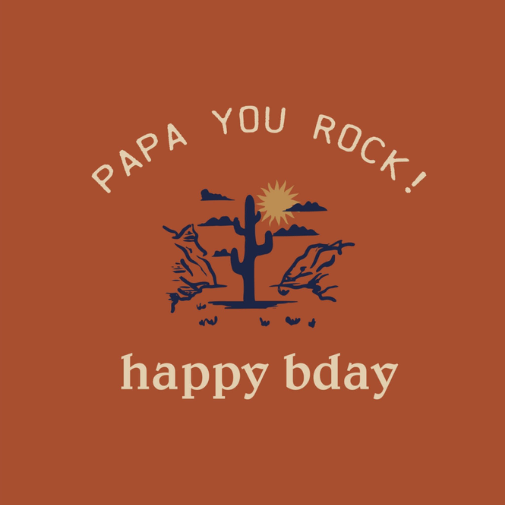 Greetz Verjaardagskaart papa western Vierkant