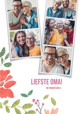 Liefste Oma Bloemen Collage Kaart