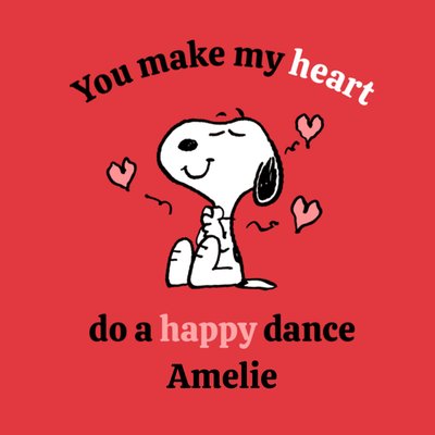 Peanuts Snoopy | Jubileum kaart | You make my heart do a happy dance