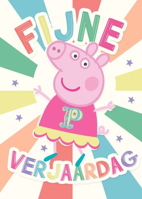 Peppa Pig | Verjaardagskaart | Fijne Verjaardag Typografische Illustratiekaart
