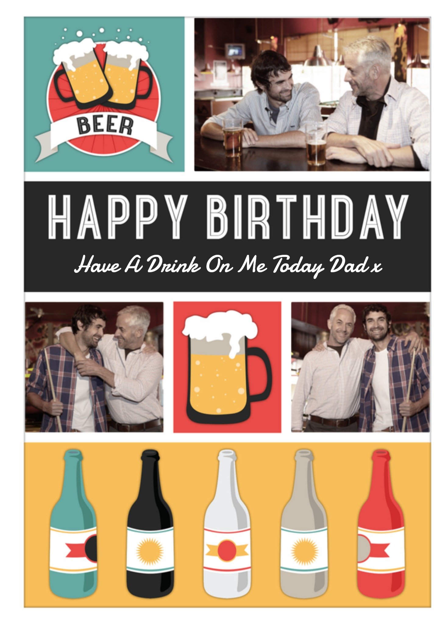 Greetz Verjaardagskaart fotokaart biertjes Standard Card