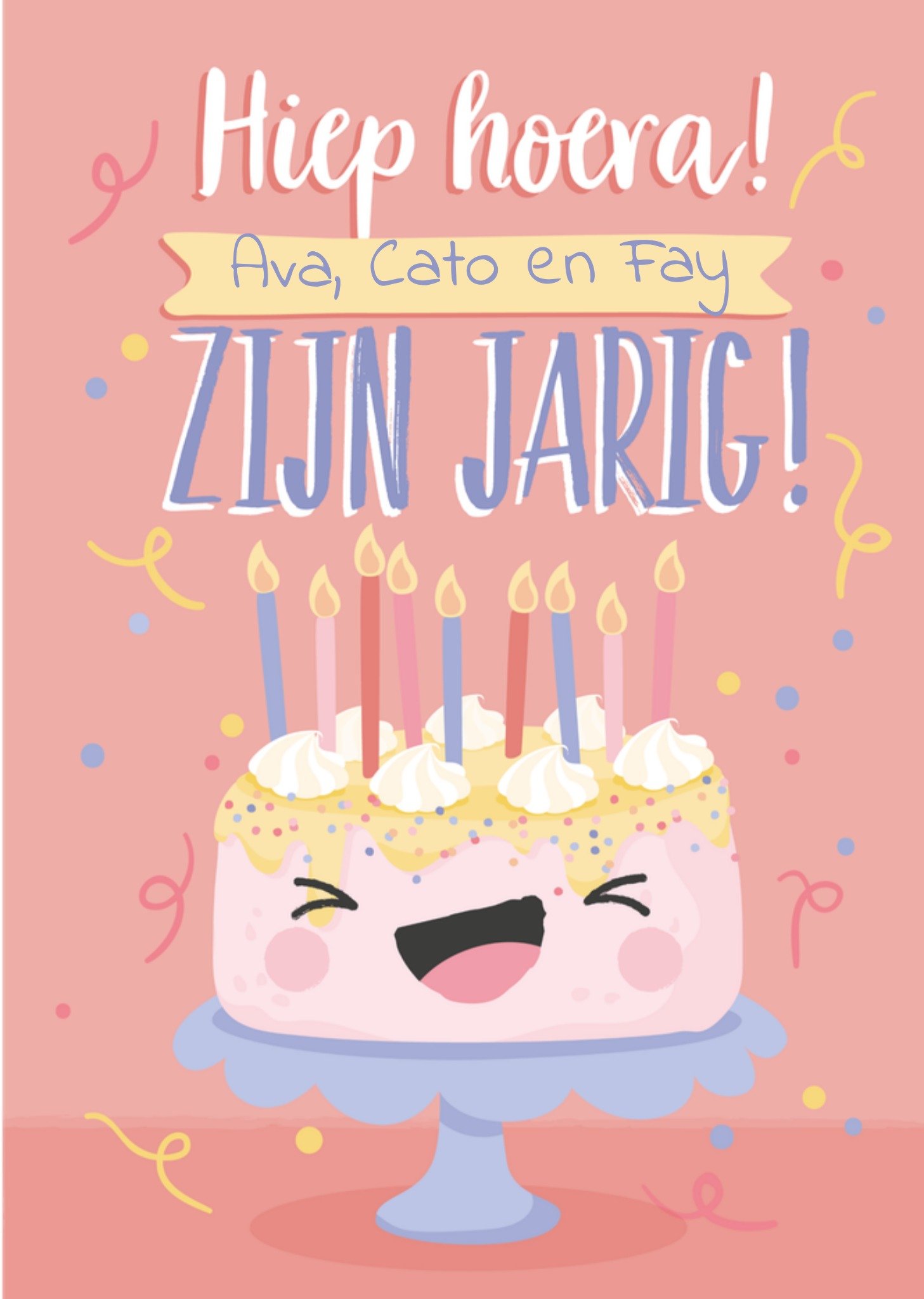 Verjaardagskaart Taart Meisjes Kaart Tante Kaartje