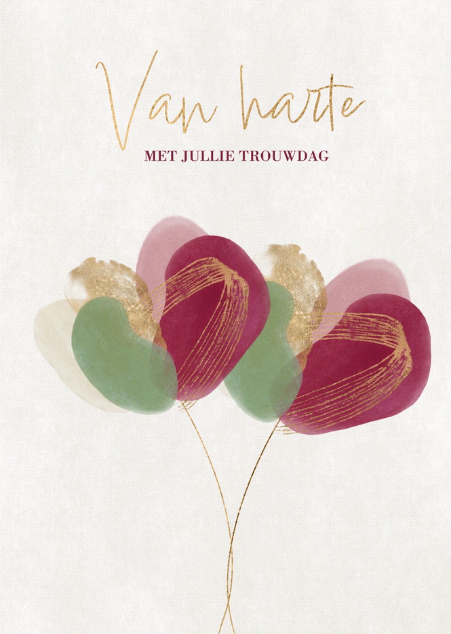 Huwelijkskaart Bloemen Van harte Greetz