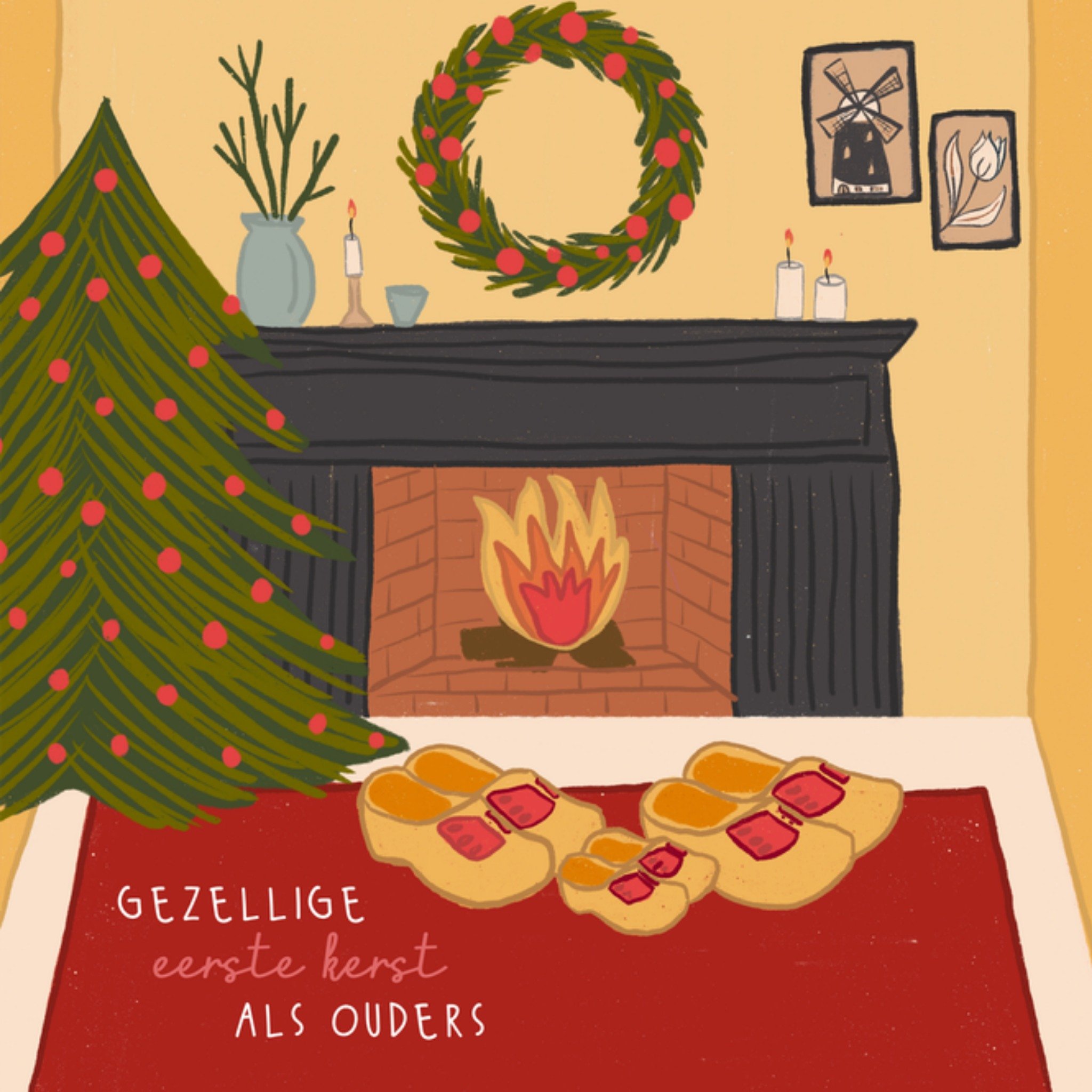 Greetz Kerstkaart Eerste kerst als ouders Vierkant