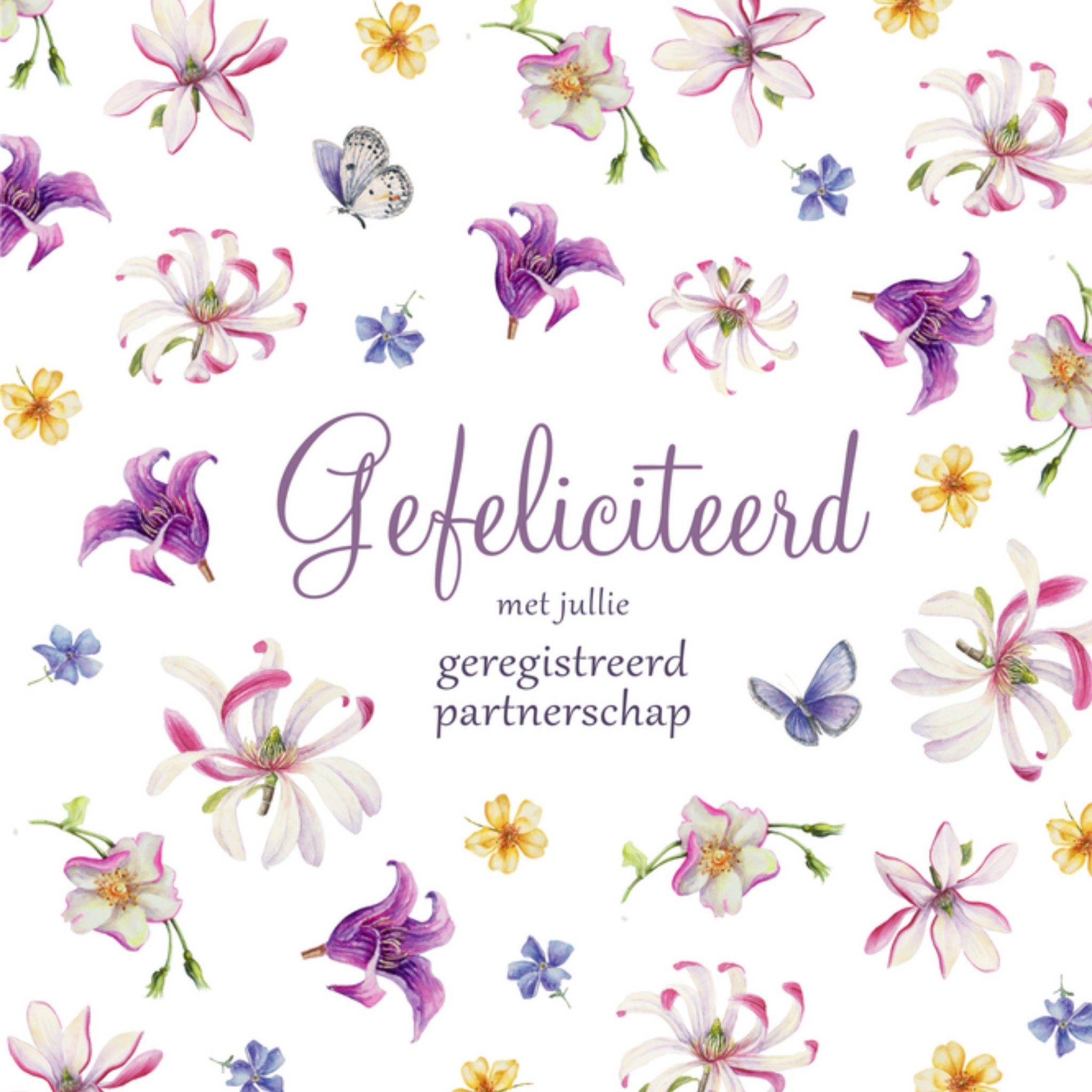 Huwelijkskaart Geregistreerd partnerschap Vierkante Kaart Janneke Brinkman