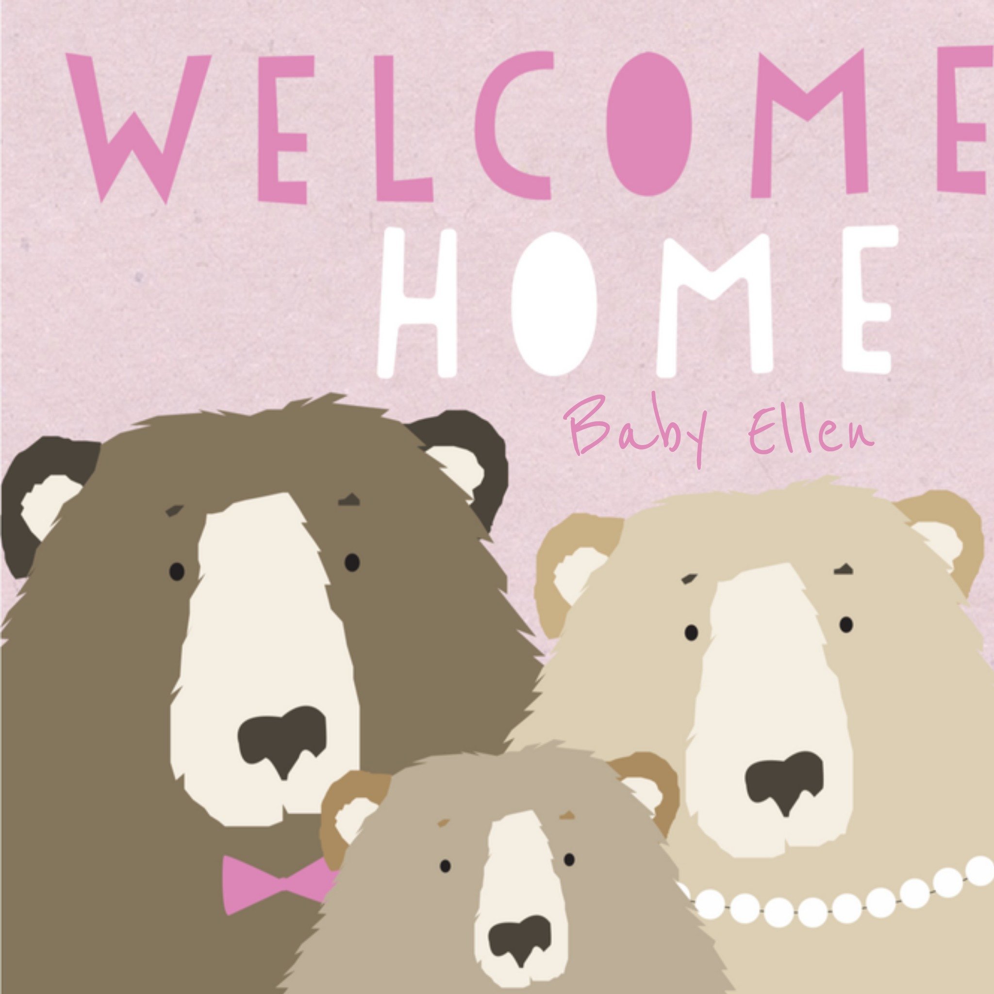 Greetz Geboortekaart welcome home met naam Vierkant