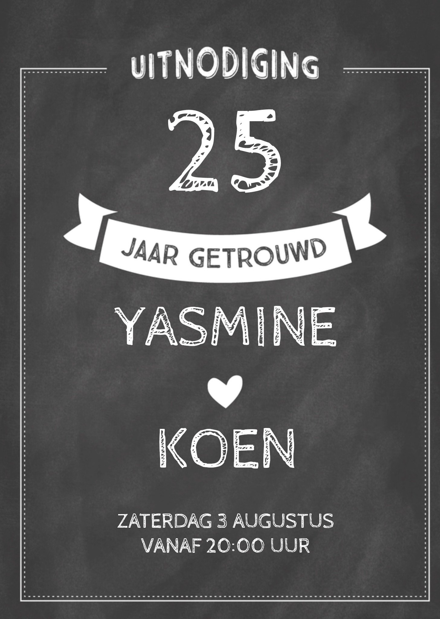 Huwelijks jubileum uitnodiging Neutraal Kaart Greetz