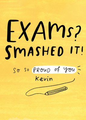 Exams Smashed It Potlood Illustratie Geslaagd Kaart