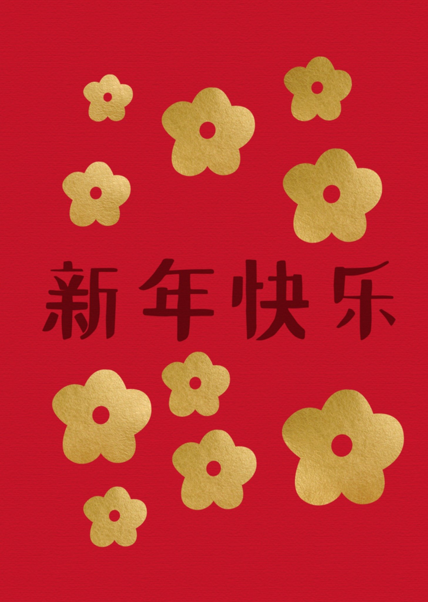 Chinees nieuwjaar kaart rood bloemen Kaart Greetz