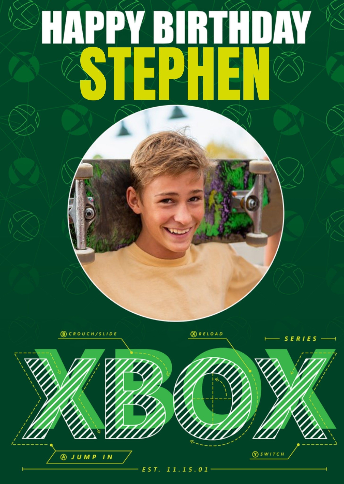 Verjaardagskaart Met foto Kaart Xbox