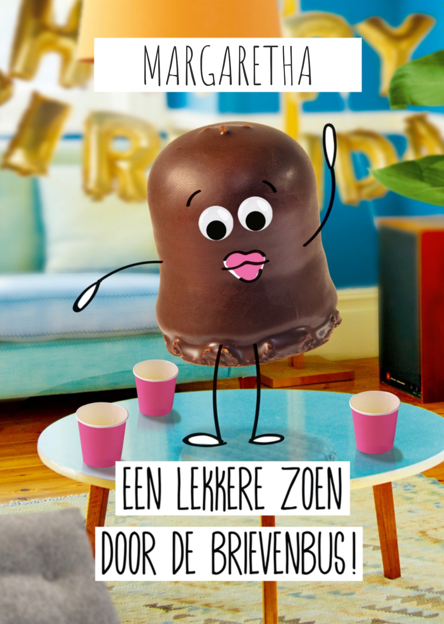 Verjaardag Kus Vrouw Kaart Paperclip